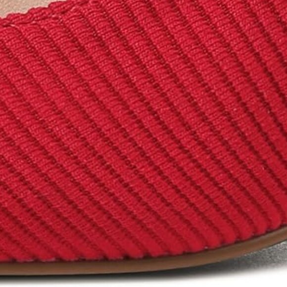 Women's Red Slingback Kitten Heels Bowknot Pointed Toe Slip-On Size 8 Retail Ret - Picture 2 of 8